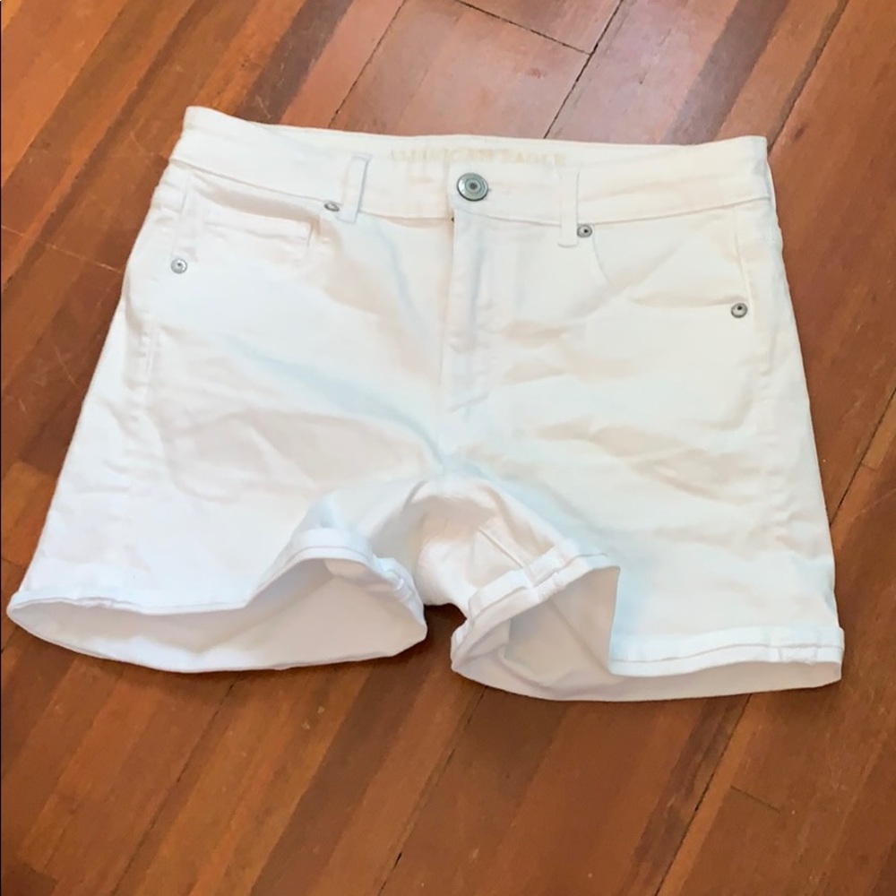 American eagle white jean shorts